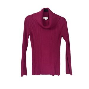 Vintage Y2K Sweater Women Medium Dressbarn Knit Turtleneck Ribbed Fisherman Cozy